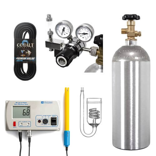 the components of a CO2 pH monitor kit
